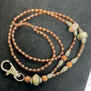 Beaded Lanyard with Silver Accents